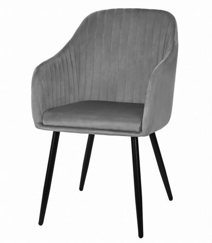 LT_wnętrzarskie ELEGANCKIE KRZESŁO EMILY SZARY AKSAMIT ZESTAW 2 SZTUKI EMILY_SZARY