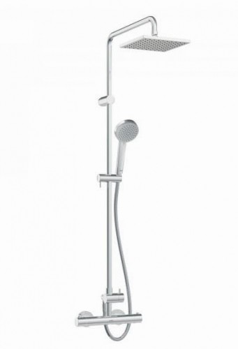 Hansa Zestaw prysznicowy natynkowy z termostatem z deszczownicą 20 x 20 cm kwadrat Unita
