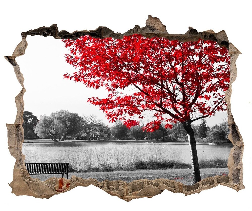 Wallmuralia.pl naklejka fototapeta 3D widok Czerwone drzewo