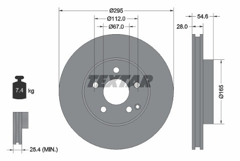 TEXTAR Tarcza hamulcowa 92115105