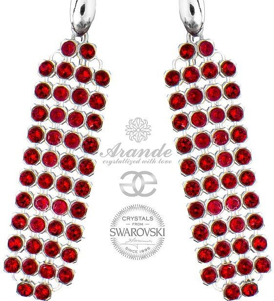 Swarovski kolczyki RED CRYSTALLIZED SREBRO