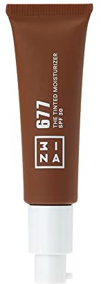 3ina 3INA MAKEUP - wegański - Cruelty Free - The Tinted Moisturizer SPF30 677 - ciemny brąz - krem BB lekki do średniego krycia - kwas hialuronowy - SPF Face Moisturiser do wszystkich odcieni skóry