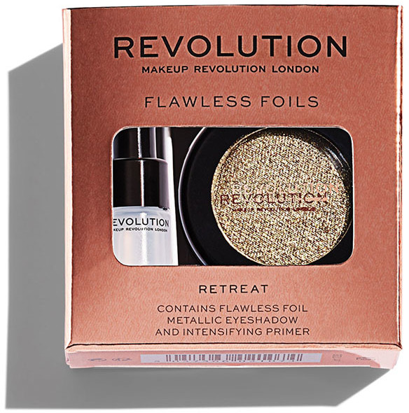 Zdjęcia - Cienie do powiek Makeup Revolution Flawless Foils Metaliczny cień do powiek + baza Retreat 