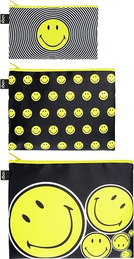 Loqi Saszetki Zip Pockets 3 szt. Smiley ZP.SM