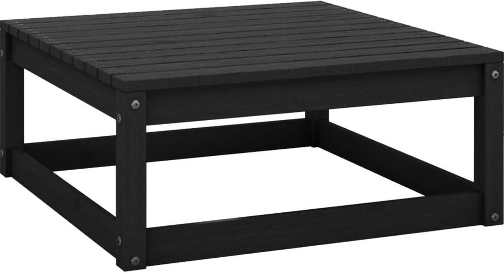 vidaXL Stołek ogrodowy, 70x70x30 cm, czarny, lite drewno sosnowe