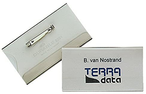 Durable 800119 Identyfikator z agrafką (40 x 75 mm), opak. 100 sztuk, przezroczysty. 800119