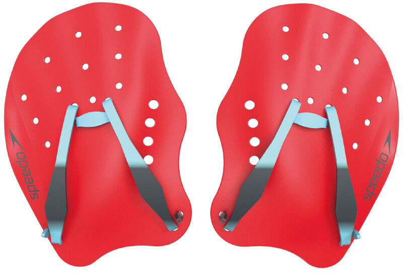 Speedo Tech Łapki treningowe, lava red/chill blue/grey S 2020 Płetwy i sprzęt do pływania 68-73312D699-S