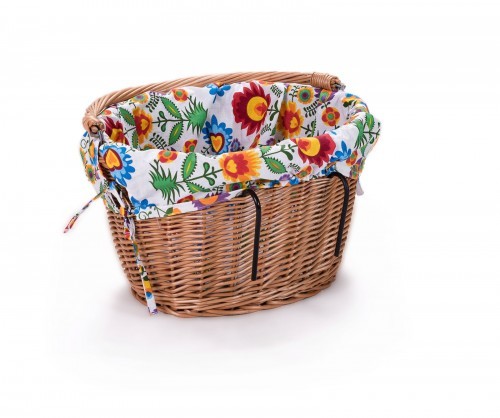 Wyroby z Wikliny PPH Jan Wnuk Wiklinowy kosz rowerowy rowerak obszycie wkład bawełna 1502-k00