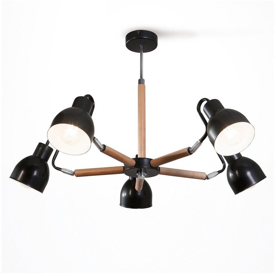 Light4home Żyrandol KALITHEA 5xE27/60W/230V czarny