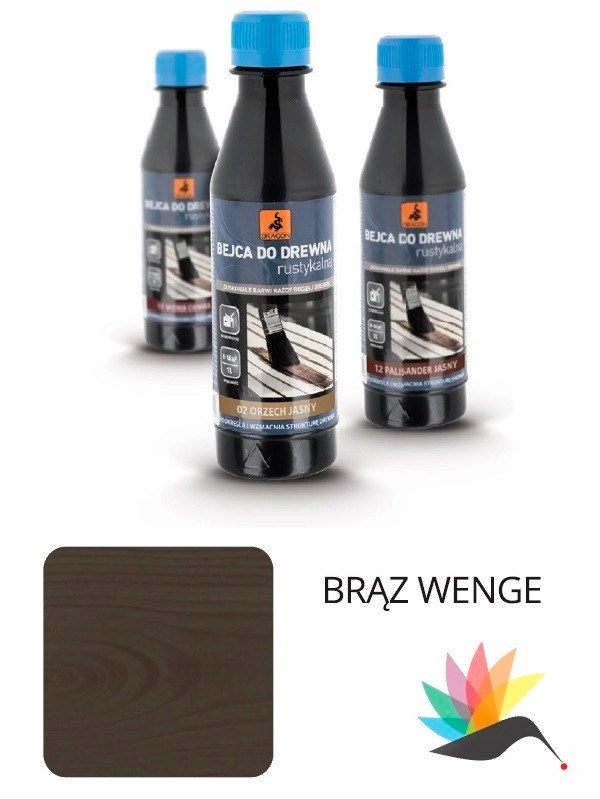 Dragon Bejca Do Drewna Rustykalna 0,2 l Brąz Wenge