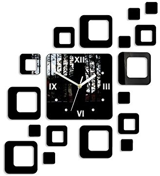 Modern Clock Nowoczesna Clock Roman Zegar ścienny, akryl, 60 x 52 cm Roman Black