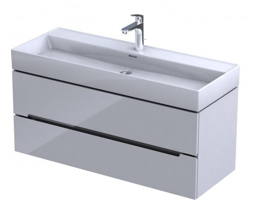 Oristo Szafka wisząca SILVER UNI 120 cm z umywalką BOLD BIAŁY POŁYSK OR33-SD2S-120-1-V3 + UME-BD-120-91-C