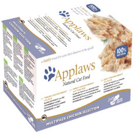 Applaws Cat Pot Multipack 4 x 8 x 60 g) Chicken Selection karma mokra dla kota z kurczkiem