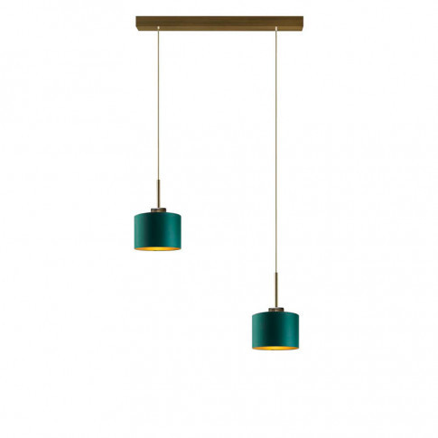 Okrągła lampa wisząca glamour na złotym stelażu - Savello