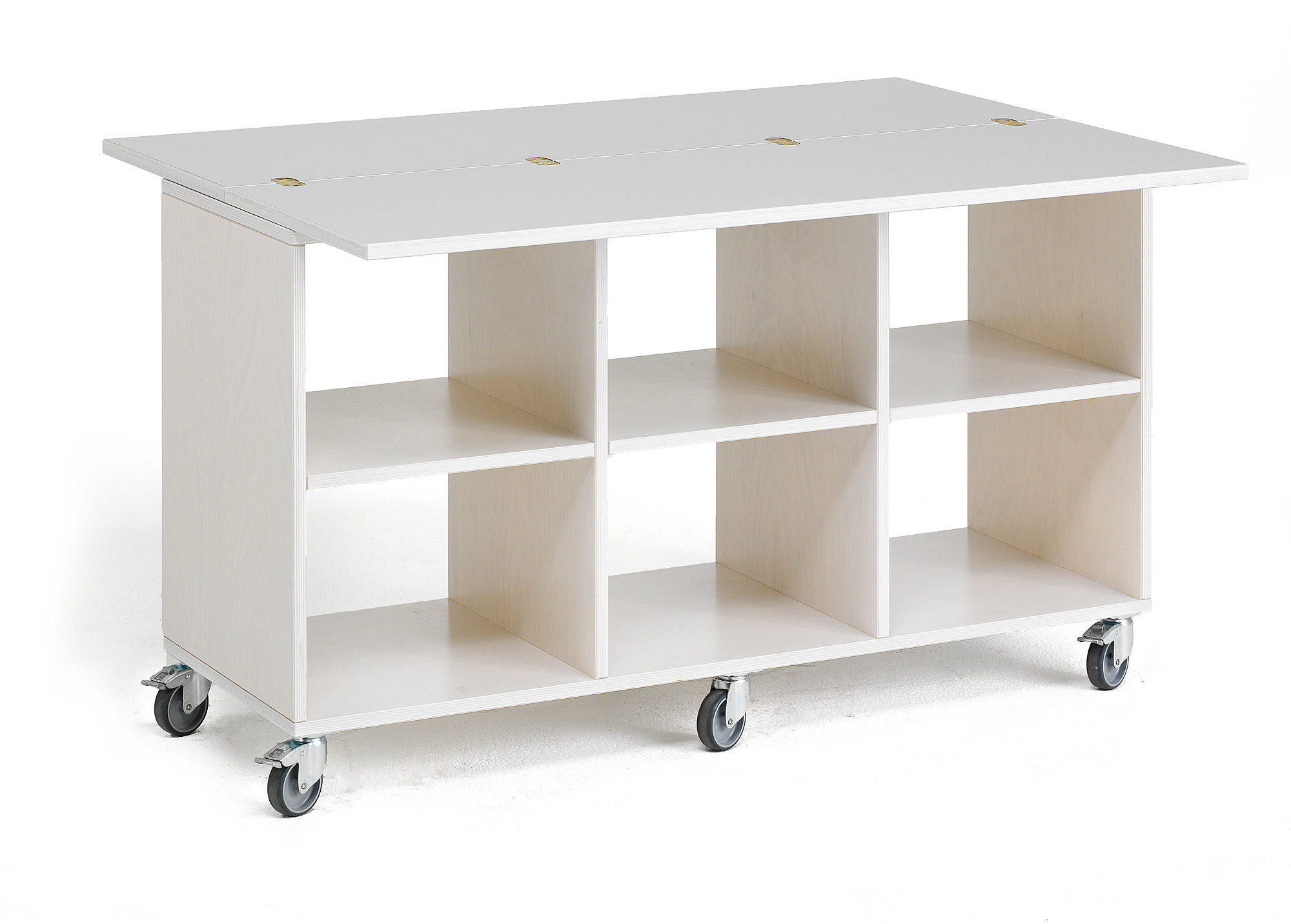 AJ Produkty Stół do zabawy MINNA, 6 przegród, 1200x450x730 mm, biały
