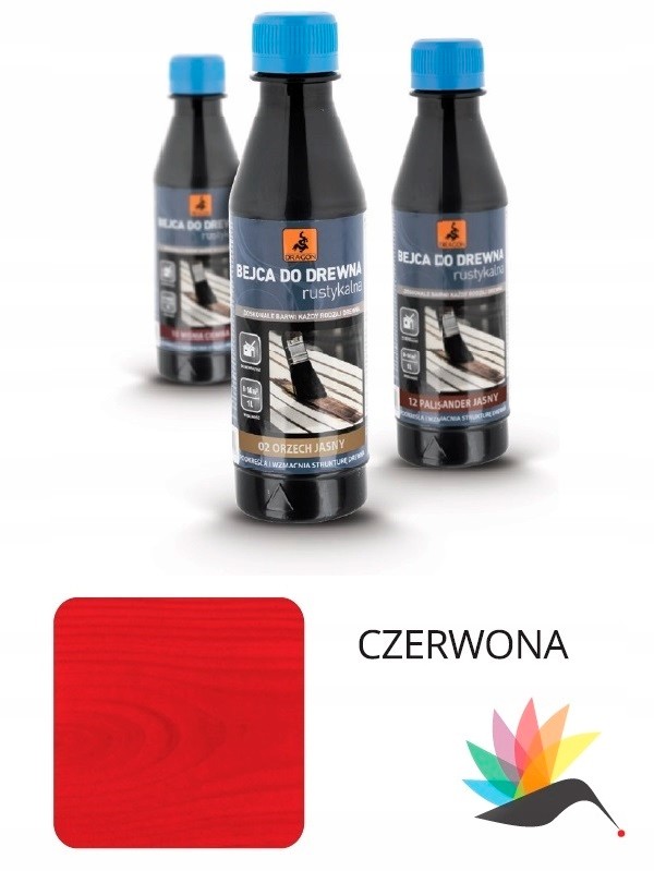 Dragon Bejca Do Drewna Rustykalna 0,2 l Czerwona