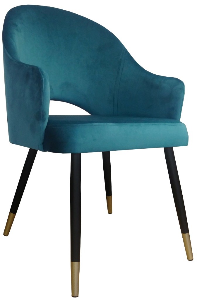 Atos Krzesło JENISEJ VELVET GOLD morskie tapicerowane aksamitem VELVETGOLD-MG20
