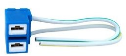 Ceramiczna kostka montażowa do żarówki H7 z przewodem o dł 15cm łamana O13-4157