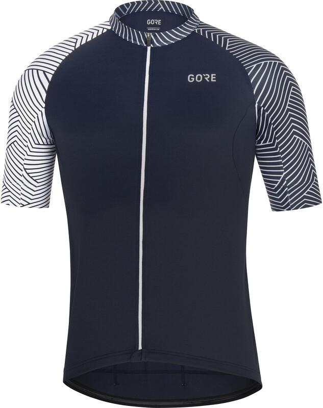 Gore WEAR WEAR C5 Optiline Koszulka rowerowa z zamkiem błyskawicznym Mężczyźni, orbit blue/white XXL 2021 Koszulki kolarskie 100164AU0107