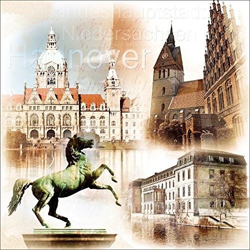 Pro-Art-Bilderpalette Pro-Art g1733 a obraz na ścianę wydruk Giclée 'Hannover' 30 x 30 cm, kolorowy, 50 x 50 cm g1733b