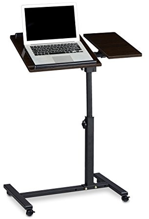 Relaxdays stolik na laptopa z regulacją wysokości wys. x szer. x gł.: 95 x 60 x 40 cm, stojak na notebooka, także dla osób leworęcznych, stolik kawowy, z kółkami z hamulcem, z półką na myszkę z 2 list 10020396_ (10020396_46)