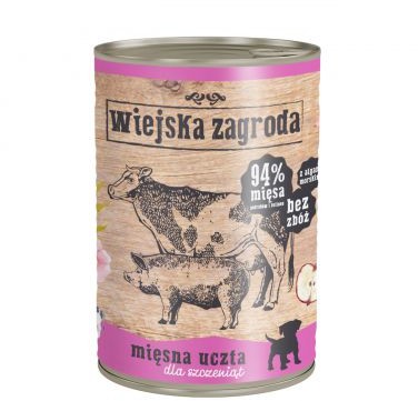 Alpha Spirit Wiejska Zagroda dla szczeniąt Mięsna uczta 400g