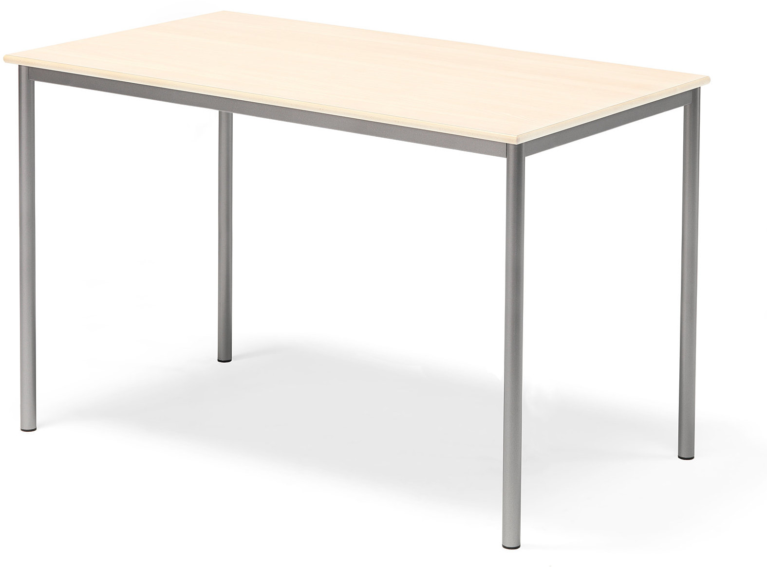 AJ Produkty Stół Bors, 1400x800x900 mm, rama srebrna, dźwiękochłonny HPL, brzoza