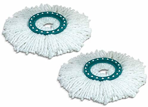 Leifheit 2-częściowy zestaw wymiennych głowic Disc Mop, icrofaser, biały, One Size 52094