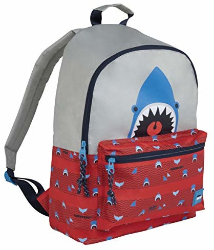MILAN Shark Attack plecak szkolny - czerwony/szary