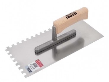 Modeco Paca nierdzewna zębata uchwyt drewno 280x130x6mm MN-73-406 MN-73-406