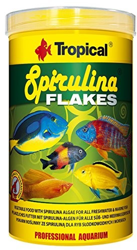 Tropical Spirulina Flakes roślinny płatek podszewka z Spirulina, 1er Pack (1 X 1 L)