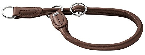 Hunter Dressur halsung Round & Soft 45/10 Niklowo-skóra nappa gewalkt, D-brązowy 40259