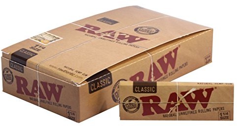 RAW kieszonką na bibułki nieobrobiona 1 1/4 naturalnie Unge bleicht 24 CT, skrzynka 0000001