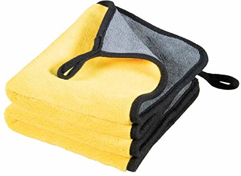 cosey cosey 10009209 Premium ściereczka do polerowania z mikrofibry do delikatnych powierzchni lakierowanych, żółto-szara, 40 cm x 30 cm 10009209