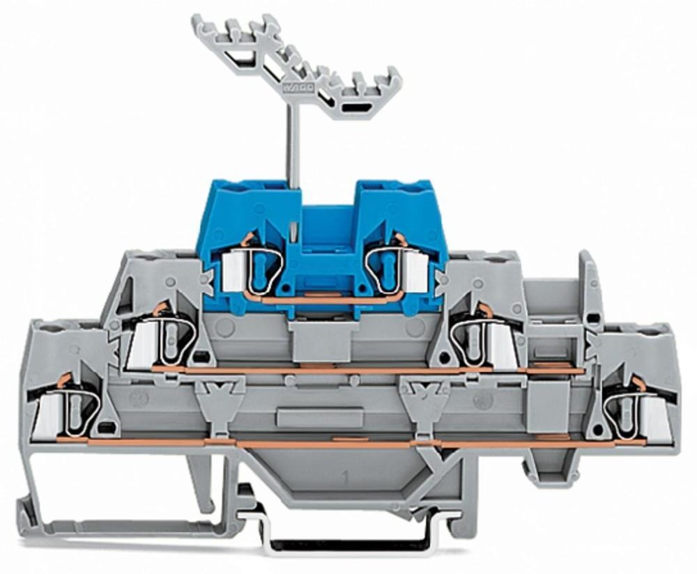 WAGO Terminal przepustowy potrójny WAGO 5 mm Sprężynowe szary niebieski 280-552 40 szt 280-552