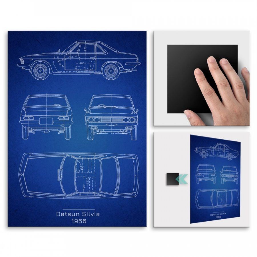 Pix4home Plakat metalowy Datsun Silvia Projekt Blueprint M POS-M-02545