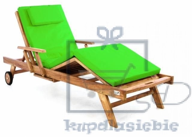 Divero Drewniany leżak ogrodowy wykonany z drewna tekowego