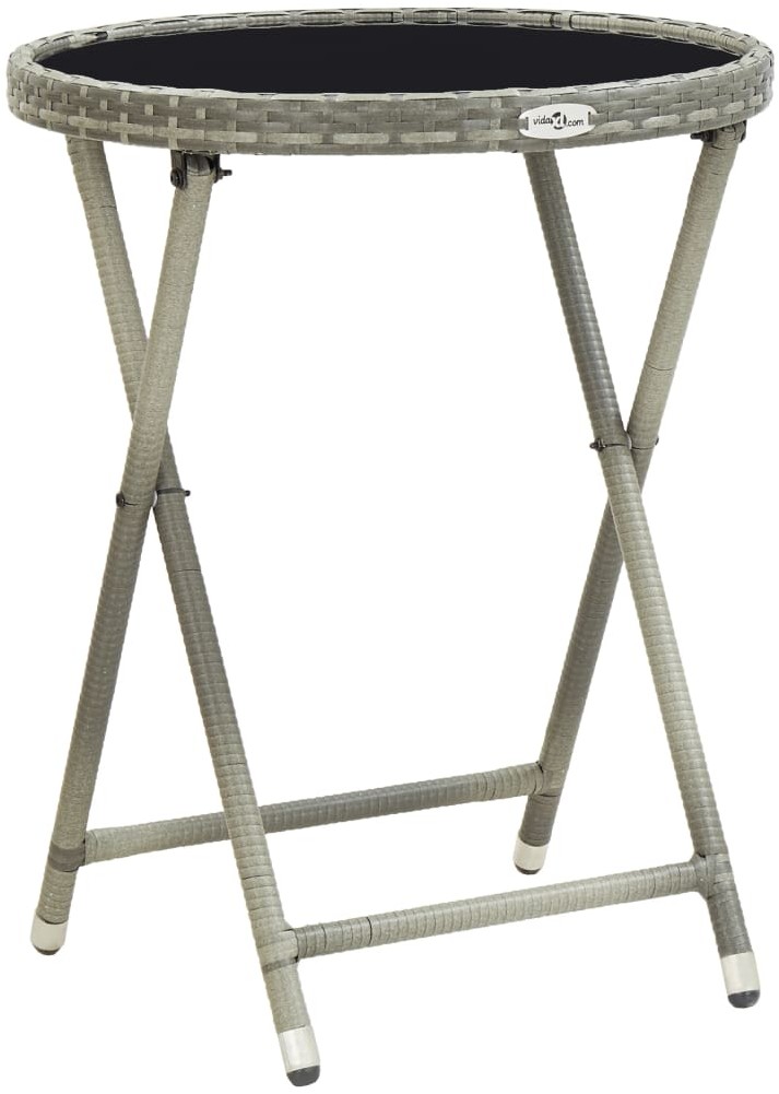 vidaXL Stolik herbaciany, szary, 60 cm, szkło hartowane