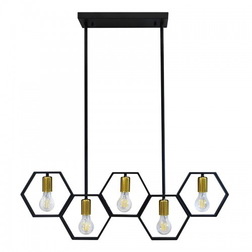 Polux HONEY 5xE27 czarna+złoto Lampa wisząca IL MIO HONEY 5xE27 czarna+złoto Lampa wisząca IL MIO