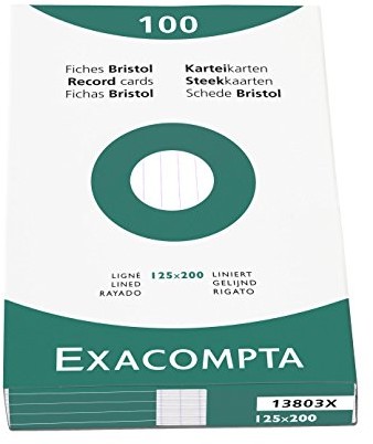 Unbekannt Etui de 100 fiches Bristol  Blanc ligne NON perfore 125 X 200 mm 13803X