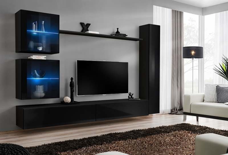 MEBLOŚCIANKA SWITCH 18 CZARNY POŁYSK + LED 26 ZZ SW 18
