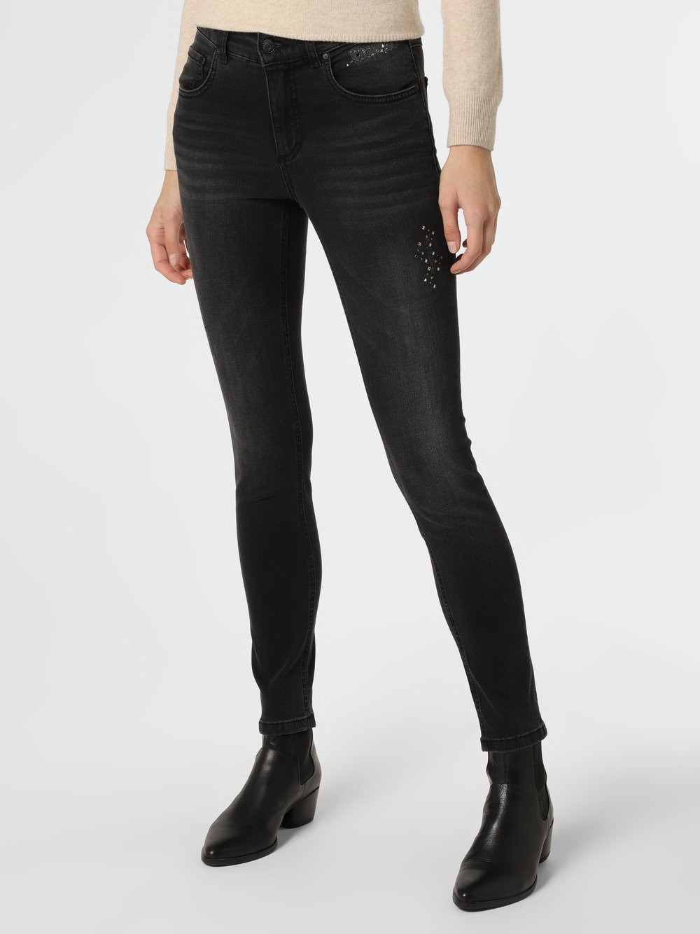 Angels Angels - Jeansy damskie  Skinny Destroyed Glam, szary