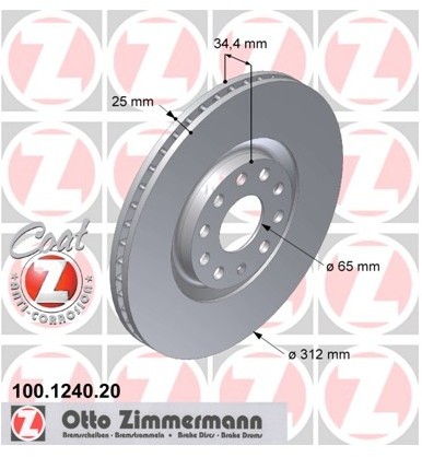 Zimmermann Tarcza hamulcowa 100.1240.20