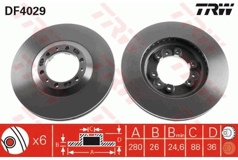 TRW Tarcza hamulcowa DF4029