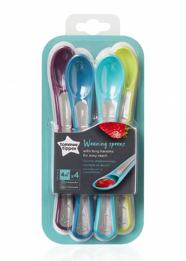 Tommee Tippee Łyżeczka z miękką końcówką i długim uchwytem 4m+ NEW
