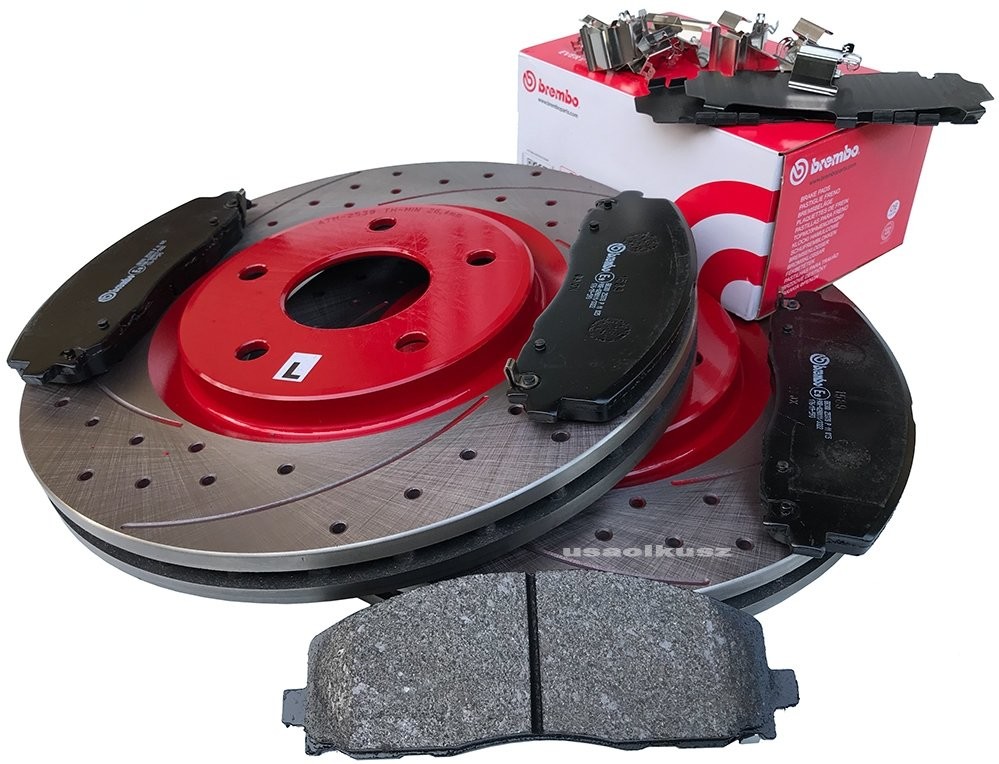 BREMBO Przednie klocki WIERCONE tarcze hamulcowe 330mm RED Dodge Journey 2012 2539S-r+P11035