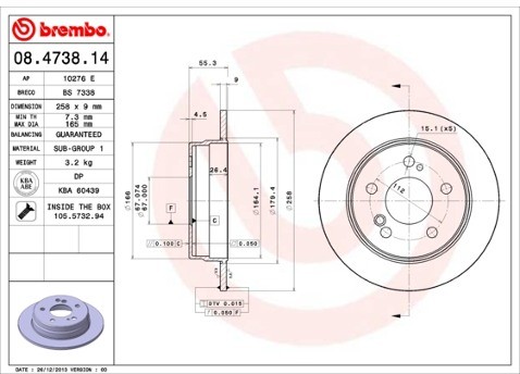 BREMBO Tarcza hamulcowa 08.4738.14