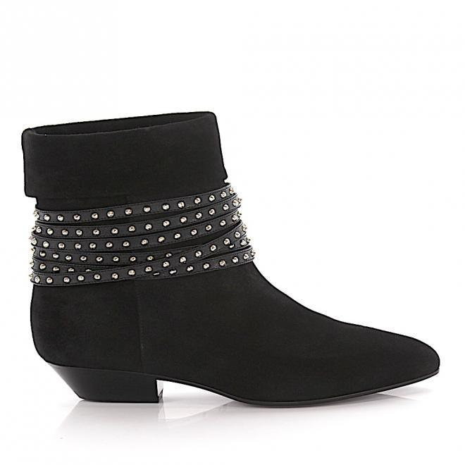 Saint Laurent Saint Laurent Botki  zamsz Nity czarny