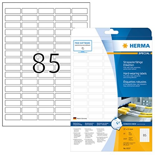 Herma HERMA etykiety foliowe Special, 37 X 13 MM, biały 8337 8337