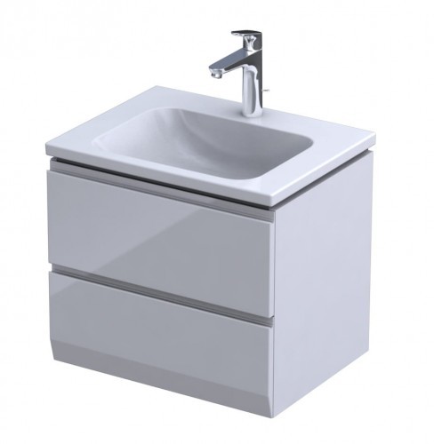Oristo Szafka wisząca BRYLANT UNI 60 cm z umywalką CERA BIAŁY POŁYSK OR36-SD2S-60-1-V3 + UME-CE-60-91